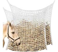 1 pz Rete for fieno a lenta alimentazione Sacchi for fieno for cavalli con grande capacità Borsa for mangime for cavalli Reti for fieno facili da appendere for mangiatoia for cavalli(WHITE 160x100cm)