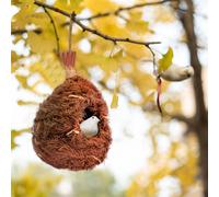 1 Pz Round Bird House Weaving Grass Bird Shelter Creativo Birdcage (marrone