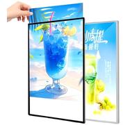 1 Pz Scatola Luminosa Pubblicitaria a Led, Display per Poster Retroilluminato Ultra Sottile, Supporto per Insegna Illuminato con Cornice In Alluminio, Pannello Menu Montato a Parete O a Sof silver A4