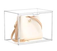 1 Pz Scatole di plastica trasparenti impilabili con chiusura magnetica, 36 x 27 x 22 cm Scatole per scarpe, antipolvere, vetrina per la conservazione, ideale per figure, libri, cosmetici, scarpe