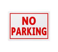 1 pz. Segnale di divieto di sosta senza P 14x10" lettera rossa su sfondo bianco