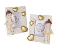 1 PZ Sissi Cornice portafoto in Resina con Ballerina 10x12 cm BOMBONIERA