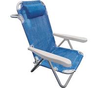 1 PZ SPIAGGINA COMFORT DOMUS ALLUMINIO/TEXT BLU CM 61X53 H.CM 81