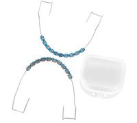 1 pz staffe Falsos Para Dientes viene fornito con scatola, kit bretelle con staffe e filo e colla perfetto per studenti di odontoiatria e pratica ortodontica, staffe Para Dientes con fili metallici