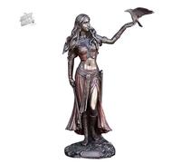1 Pz Statue in Resina Morrigan La Dea Celtica Della Battaglia Con Corvo E Spada