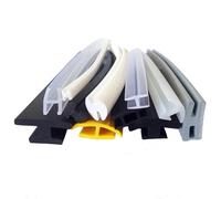 1 pz. Striscia di tenuta in gomma a forma H for bordi, schermatura for pannelli in vetro e metallo, giallo, grigio, bianco, marrone, trasparente Striscia Sigillante Trasparente(Silicone15)