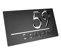 1 pz. Targa con numeri civici esterni di grandi dimensioni. stradale in acrilico numero civico moderno(Black silver,15x22cm(5.9x8.6in))