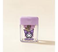 1 pz Temperamatite ufficiale Sanrio Kuromi a foro singolo, mini taglia matite a con contenitore per , facile da pulire, design e portatile