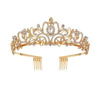 1 pz Tiara per capelli da sposa, corona di cristalli con pettine, diadema da ballo, diademi e corone, accessori per capelli da sposa
