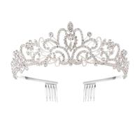 1 pz Tiara per capelli da sposa, corona di cristalli con pettine, diadema da ballo, diademi e corone, accessori per capelli da sposa