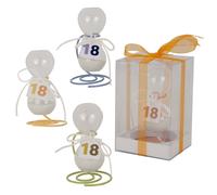 1 pz time clessidra in vetro 18 anni compleanno h.11 4ass. con scatola bombonier