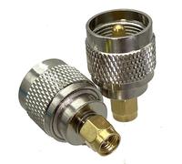 1 pz UHF SO239 PL259 a SMA maschio femmina RF connettore adattatore coassiale connettore dritto in ottone for antenna radio(UHF Plug to SMA Plug)