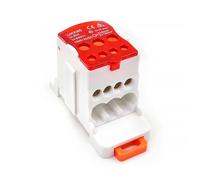 1 pz UKK-80A 80A 690V Morsettiera for guida DIN Scatola di giunzione Connettore ad alta corrente 1 in 7 uscite for quadri elettrici industriali(Red)