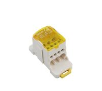 1 pz UKK80A Scatola di distribuzione di corrente unipolare di grandi dimensioni Capacità 80 A Divisore di linea di derivazione uno-a-molti for cablaggio elettrico(Yellow)