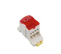 1 pz UKK80A Scatola di distribuzione di corrente unipolare di grandi dimensioni Capacità 80 A Divisore di linea di derivazione uno-a-molti for cablaggio elettrico(Red)