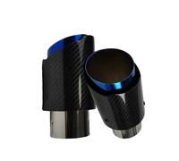 1 pz universale per auto in fibra di carbonio coda gola silenziatore in acciaio inossidabile placcatura blu twill lucido silenziatore punta ugello di scarico