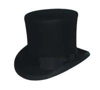 1 pz Uomo Donna Colbacco Cappello magico in lana Solic Colore Feltro Cappellini Fedora Performance sul palco Lane stile equestre a cilindro da uomo per Derby, per matrimoni, feste(Black,L(59cm))