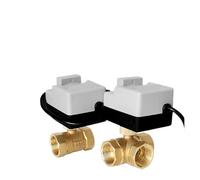 1 Pz Valvola a sfera elettrica in ottone 3 vie 2 vie di controllo elettrico attuatore valvola a sfera con interruttore manuale AC220v DN15 20 40 for acqua aria(1-1/2",220V_2 WAY THROUGH)