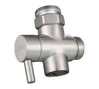 1 pz valvola deviatrice for rubinetto in ottone, valvola deviatrice for rubinetto del lavello della cucina con aeratore, connettore for tubo flessibile del lavello da M22 a M24(Nickel)