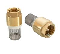 1 pz. Valvola di fondo filettata interna DN25 BSPT in ottone for tubo di ingresso della pompa 'acqua in rame con filtro a rete, valvole di ritegno verticali(3/4")