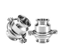 1 pz. Valvola di ritegno verticale unidirezionale a tre clip in acciaio inossidabile 304, 19, 25, 32, 38, 45, 51, 57, 63 mm, ghiera 50,5, 64 mm(63mm Ferrule 77.5,SUS304)