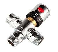 1 pz Valvola Miscelatrice Termostatica a 3 Vie in Rame Massiccio di Regolazione della Temperatura del Riscaldatore Acqua Solare da 3/4 Pollici