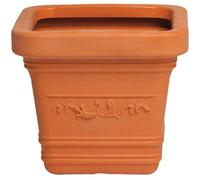 1 PZ VASO QUADRO FESTONATO PRESTIGE RESINA TERRACOTTA CM 40X40 H.CM 35