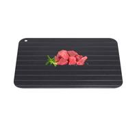 1 pz Vassoio di scongelamento Alimenti Piastra di scongelamento metallo Alluminio Nero Fast Safe Food Carne Casa Cucina Gadget (9.06 × 6.50 × 0.08in)
