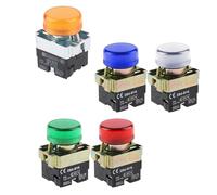 1 pz XB2-BV63 verde XB2-BV64 XB2-BV65 BV66 rosso Spia luminosa in metallo Interruttore spia luminosa Apertura 22mm Giallo Blu(XB2-BV65-Yellow,12V)