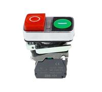 1 pz XB4 Interruttore a pulsante in metallo Serie Doppio pulsante Interruttore Start Stop Forma in metallo con luce 1NO1NC(With lamp2,220V)