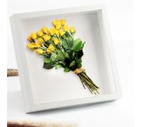 1 PzCornice 3D Profonda, Cornice 20 x 20 cm Portafoto 3D Cornici per Foto, Cornice Profonda da Riempire 4,5 cm, per Fiori Oggetti Bouquet da Sposa Scatola delle Ombre Fai Da Te Arte (Bianca)