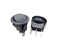 1 pzInterruttore a forma di barca circolare 12V con luce LED cat eye KCD1 Interruttore di alimentazione a forma di barca a bilanciere a 3 pin a 2 velocità(Blue eye 220v)