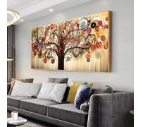 1 quadro da parete con albero della vita, poster moderno stampato su tela, quadri per la decorazione della casa, soggiorno, camera da letto (70x140 cm/senza cornice)