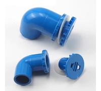 1 raccordo di scarico a gomito in PVC a 90° for acquari - 20-50 mm, argento/bianco/blu, PVC resistente con guarnizioni in silicone(Blue,20mm)