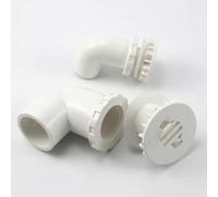 1 raccordo di scarico a gomito in PVC a 90° for acquario - 20-50 mm argento/bianco/blu - PVC resistente con guarnizioni in silicone(White,20mm)