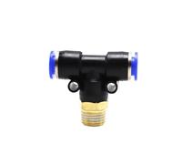 1 raccordo for connettore aria a T da 12 mm a 4 mm for tubo flessibile da 1/8" 1/4" M5 3/8" 1/2" BSP maschio, raccordo pneumatico(10mm,1/8")