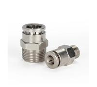 1 raccordo pneumatico in ottone nichelato con connettore a pressione a sgancio rapido per aria (8 mm, 1/8", 1/2" maschio x 4/6/8/10/12 mm)