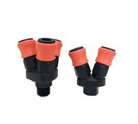 1 raccordo rapido in acciaio a due vie a tre vie per pompa compressore d'aria con filettatura da 1/4 (colore: filettatura interna a 3 vie)