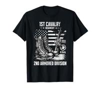 1 ° reggimento di cavalleria 2a divisione corazzata Veterano militare Maglietta