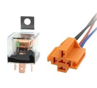 1 relè auto 12 V/24 V 4 poli, 5 poli, 80 A, impermeabile ad alte prestazioni, ventilatore, climatizzatore trasparente con luce con base (24 v4 pin con presa)