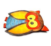 1 RENDIRESTO gufo civetta LEGNO big 30x24 cm circa,effetto anticato VASSOIO caramelle POGGIA RESTO DENARI PER POGGIARE SOLDI CASSA NEGOZIO svuota tasche BAR RISTORANTE OMAGGIO PORTACHIAVI ali