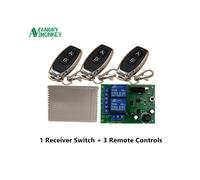 (1 ricevitore e 3 RC) Modulo interruttore di controllo remoto wireless 433 MHz DC 12 V 24 V 2 canali RF relè ricevitore