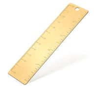 1 righello in ottone da 120 mm, mini righello dritto corto in metallo dorato con foro per appenderlo, doppia scala metrica e imperiale anche per macchinisti, segnalibro per disegno ingegneria ufficio