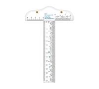 1 righello trasparente in acrilico trasparente da 15,2 cm, righello a T per artigianato e disegno, scala graduata in pollici, strumenti per l'istruzione e il disegno
