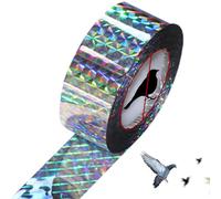 1 Roll Bird Space Tape 328ft Lungo a doppia facciale Effettiva nastro per uccelli riflettenti per giardino, fattoria, frutteto, cortile