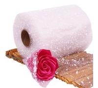 1 Rollo 16 Yards White Snow Dots Fiore di avvolgimento Carta a maglia Bouquet floreale di imballaggio Carta di decorazione di compleanno di nozze per forniture di fiorista Regalo fai da te