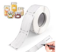 1 Rotoli/600 Pezzi Etichette Alimenti, 30x50 mm Etichette Congelatore Adesive, Impermeabile e Resistente all'Olio, Etichette Adesive Rimovibili per Alimenti per Barattoli, Marmellata, Sacchetti Regalo