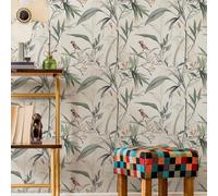 1 rotolo/45cm * 100cm Carta da parati autoadesiva, con illustrazione retrò di uccelli e rami, adatta per decorazione di casa, cucina, tavoli e sedie, sfondi di stanza, ristrutturazione, impermeabile, 