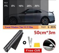 1 rotolo 50 cm X 3 m 1/5/15/25/35 per cento VLT pellicola per tinta per finestre adesivo in vetro pellicola parasole per auto pellicola protettiva UV pellicola adesiva