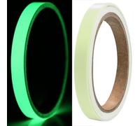 1 Rotolo Adesivi Fluorescenti,Fluorescente,Nastro Fluorescente Adesivo,Nastro Fluorescente,Nastro Adesivo Fluorescente,per L'utilizzo su Palchi,Scale,Corridoi,Segnali di Uscita,5m * 10mm(Verde)
